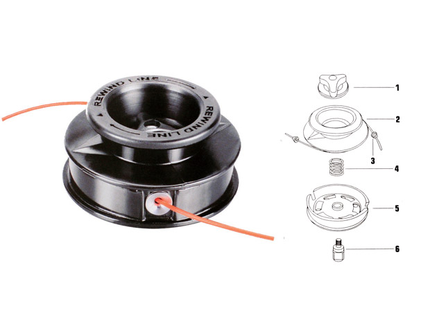 
	Manual trimmer head, Double line nylon head