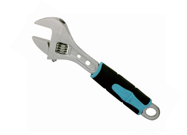 Adjustable wrench with hexagon and dodecagon holes, plast ic handle, mat finished surface
Size: 6