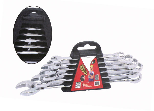 Combination wrench set, mirror polished surface
Size: 6×(8, 10, 12, 13, 14, 17mm)