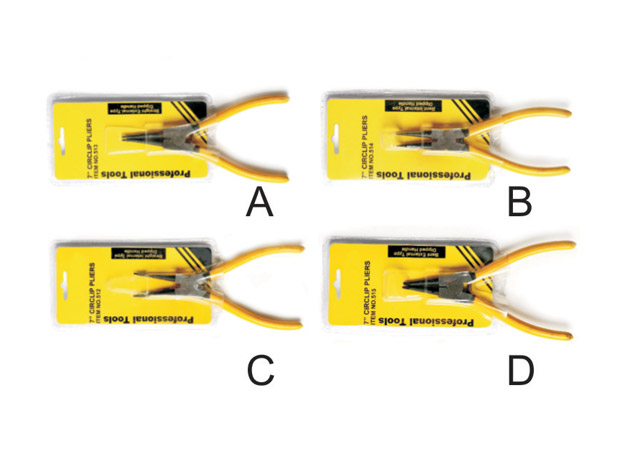 Circlip pliers with dipped handle, polished surface
Size: 6”, 7”, 8”, 10”, 12”