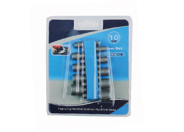 10pcs  38MM  nut 
driver set
Size: 5/32”, 3/16”,
7/32”, 1/4”, 9/32”,
5/16”, 11/32”, 3/8”,
7/16”, 1/2”