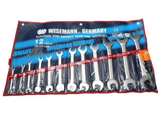 Double open end wrench set, sand finished surface
Size: 12×(6×7, 8×9, 10×11, 12×13, 14×15,
16×17, 18×19, 20×22, 21×23, 24×27, 25×28,
30×32mm)