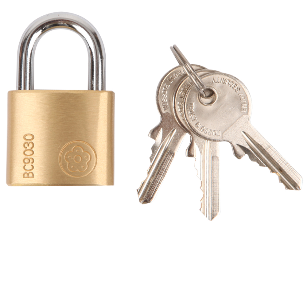 30mm Brass Padlock, Brass Cylinder, 3 Brass Keys  TE89-01005