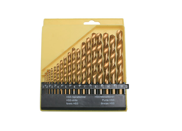 
	19pcs Twist drill bits set, Titanium plated